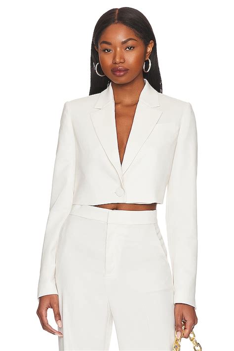 The Andamane Loulou Cropped Blazer in Off White 